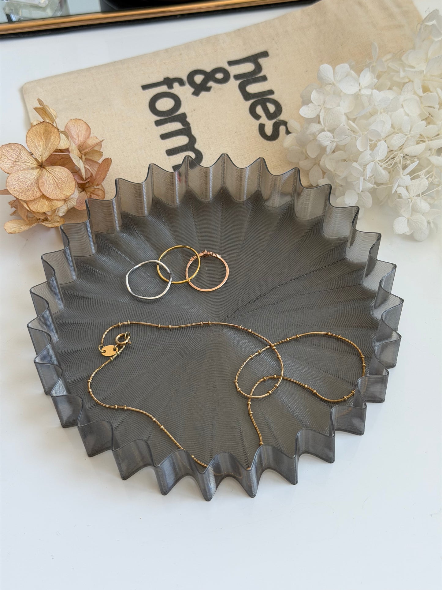 large trinket tray - translucent grey
