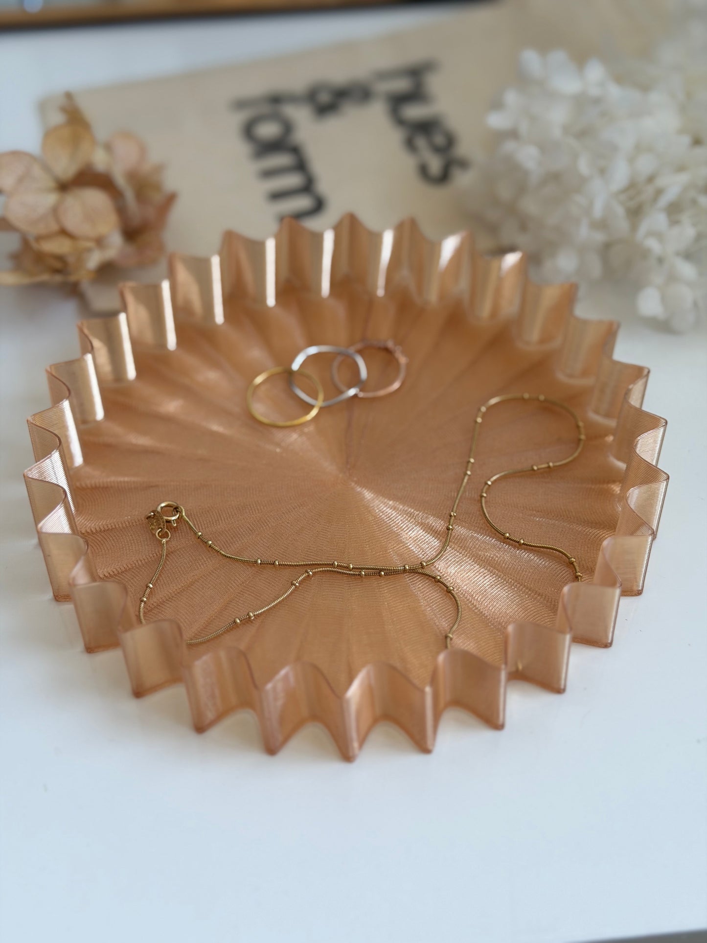 large trinket tray - translucent orange