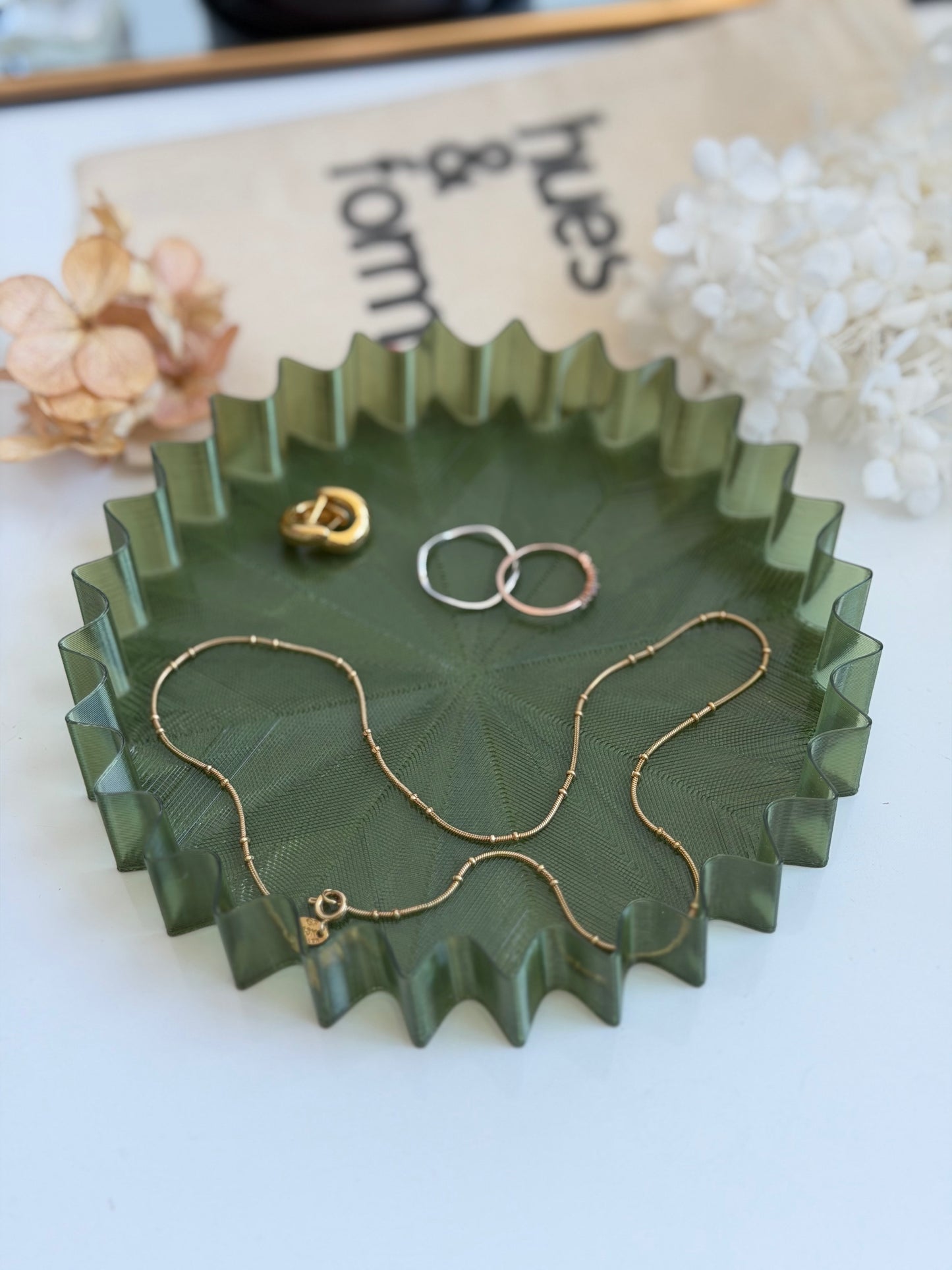 large trinket tray - translucent green