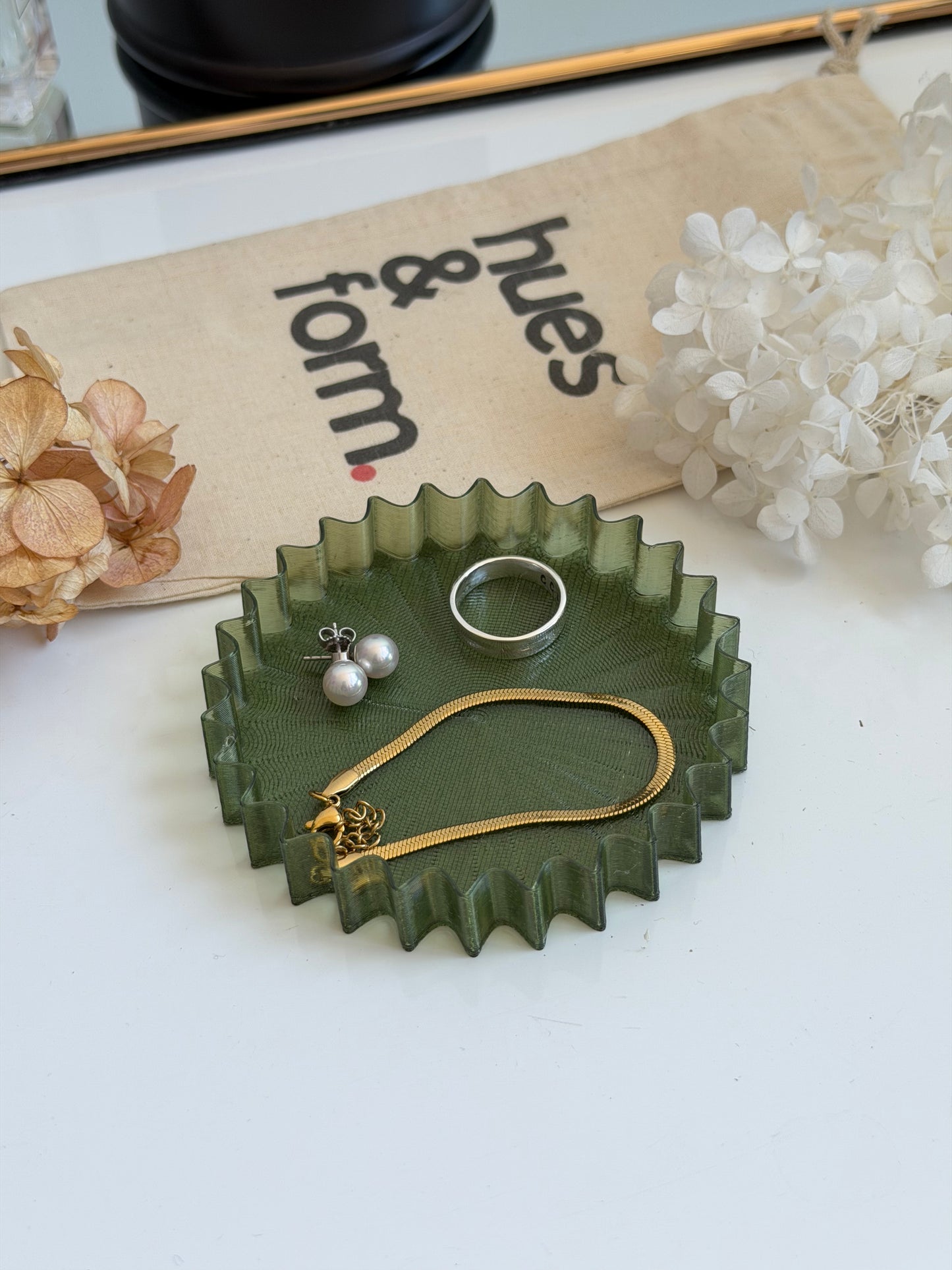 small trinket tray - translucent green