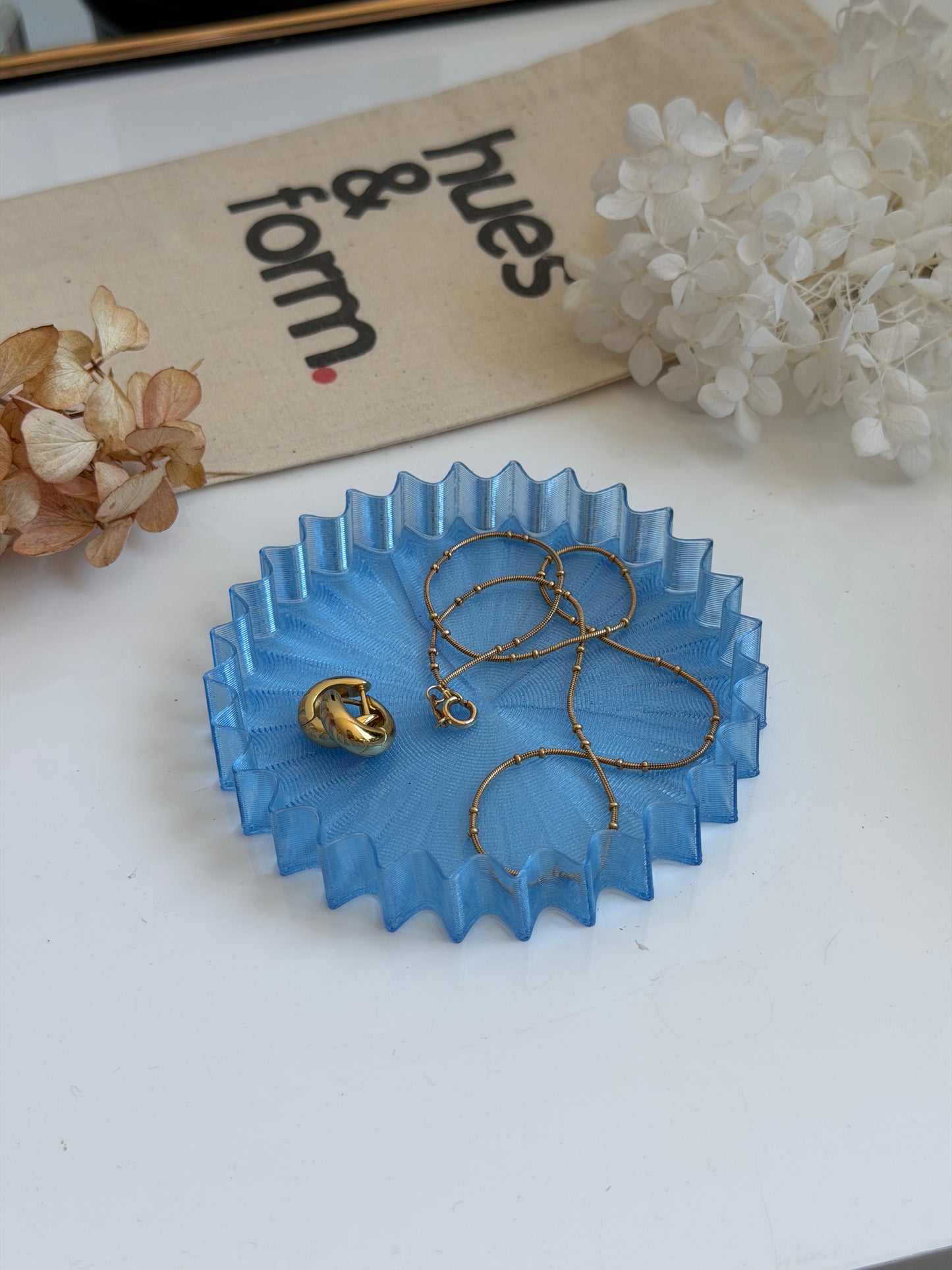 small trinket tray - translucent blue