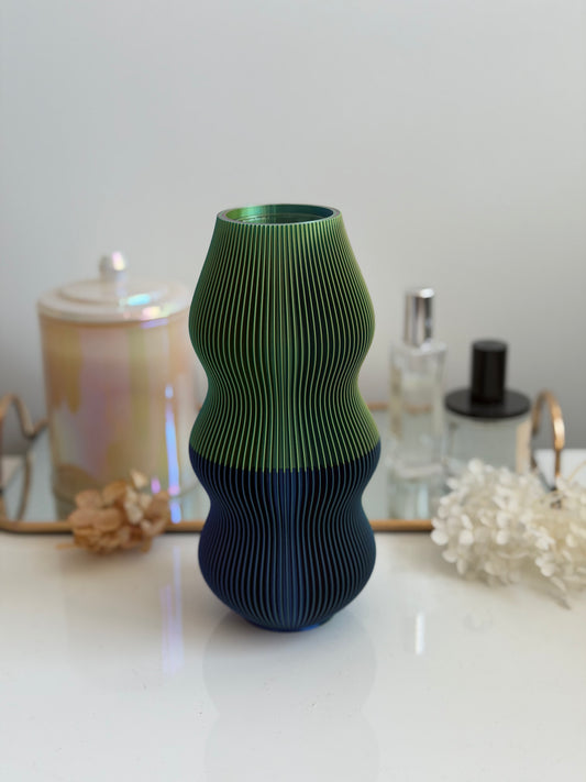 dango vase - blue/green/purple (multi-layer)