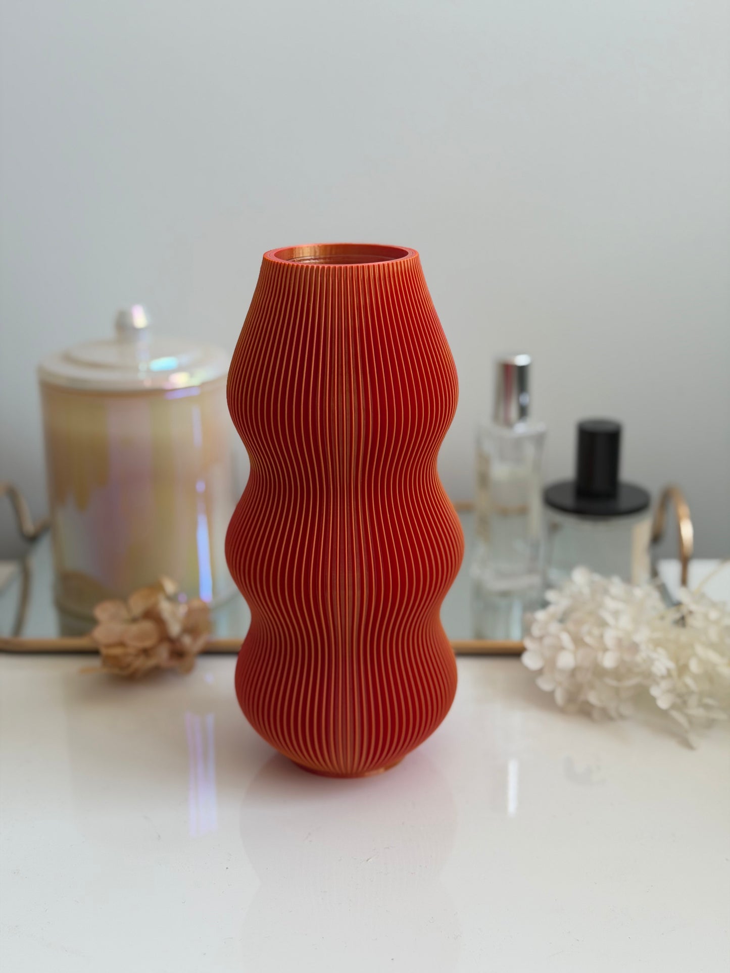 dango vase - orange/red