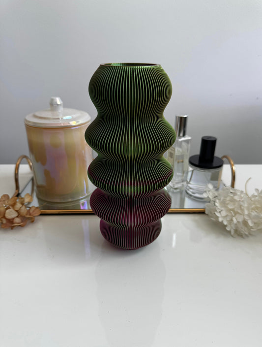 zippa vase - green/pink & green/pink/yellow (multi-layer)