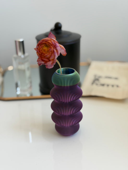 bud vase - zippa (blue/green/peach & blue/green/red)