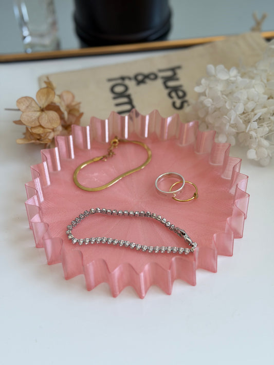 large trinket tray - translucent pink