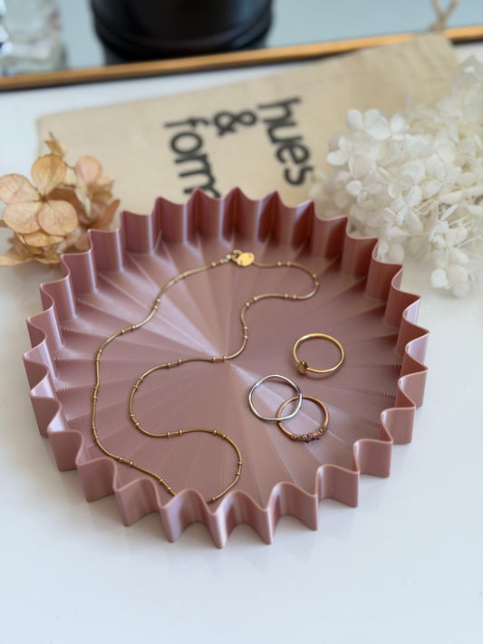 large trinket tray - pink silk