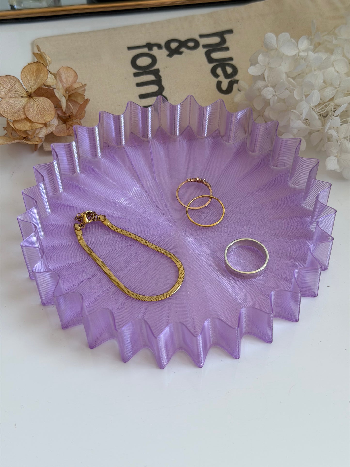 large trinket tray - translucent purple