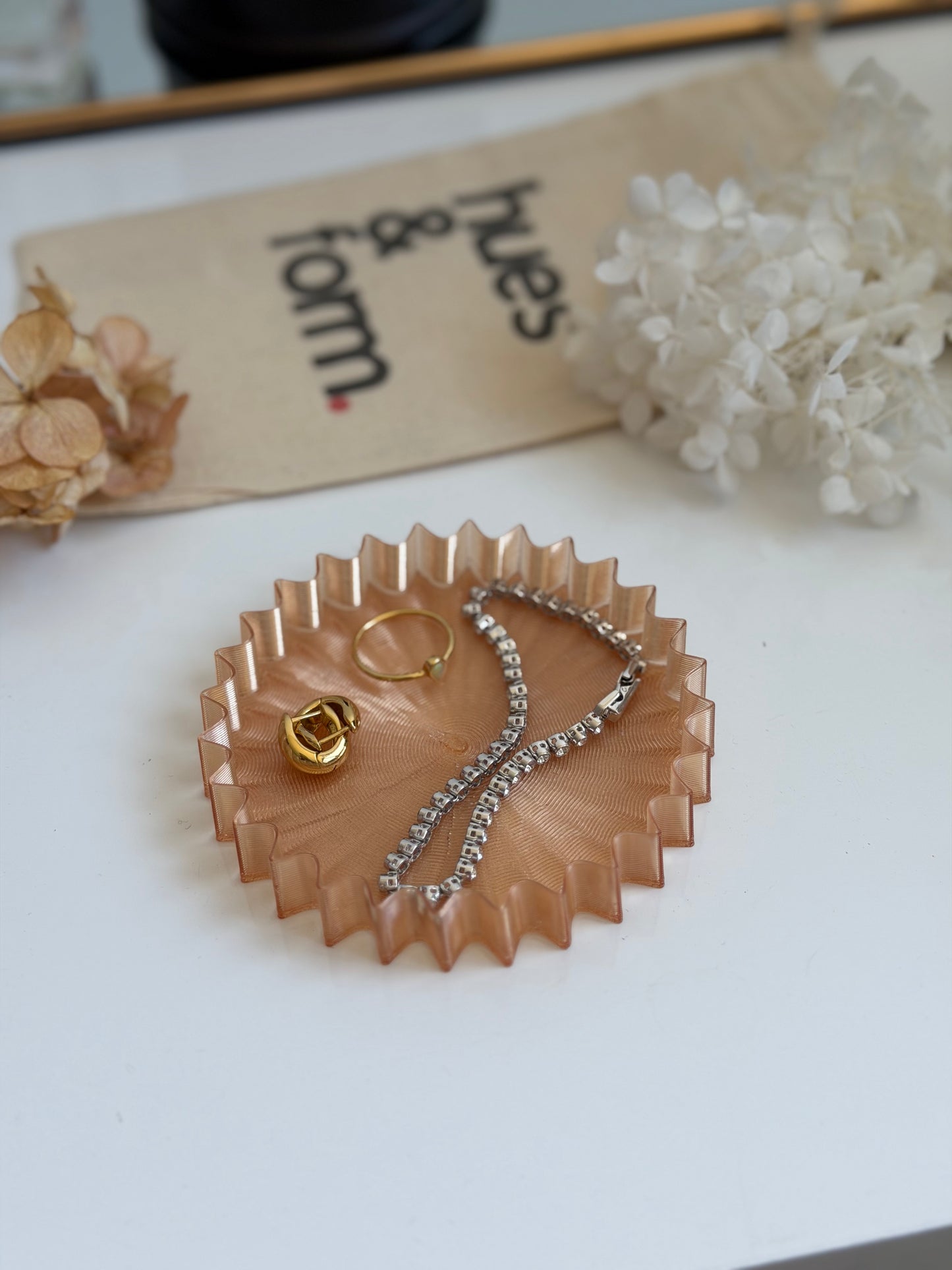 small trinket tray - translucent orange
