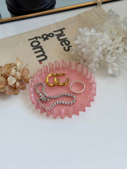 small trinket tray - translucent pink