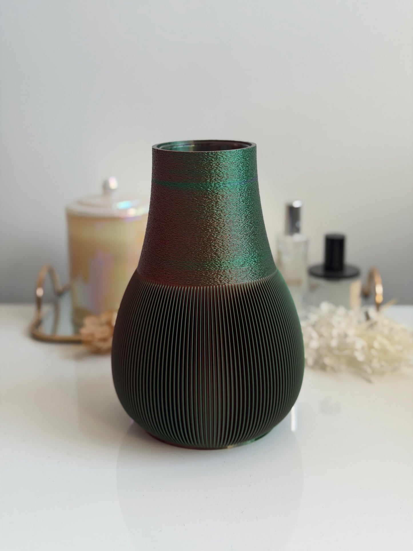 chasen vase - green/purple/red