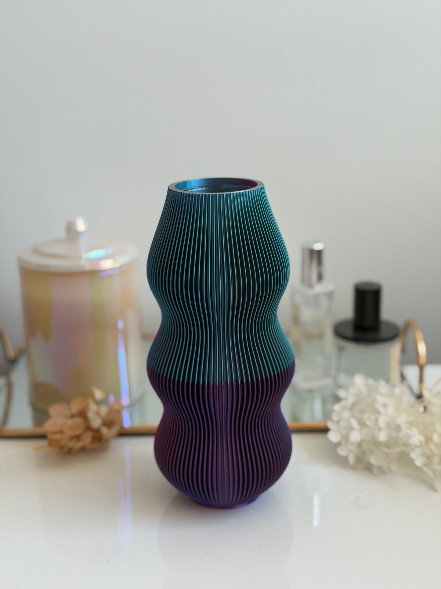 dango vase - blue/green/purple (multi-layer)