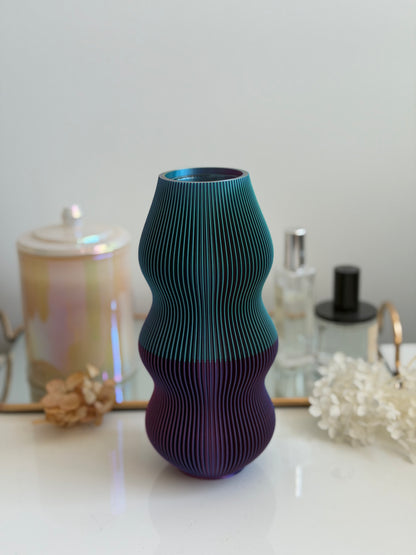 dango vase - blue/green/purple (multi-layer)