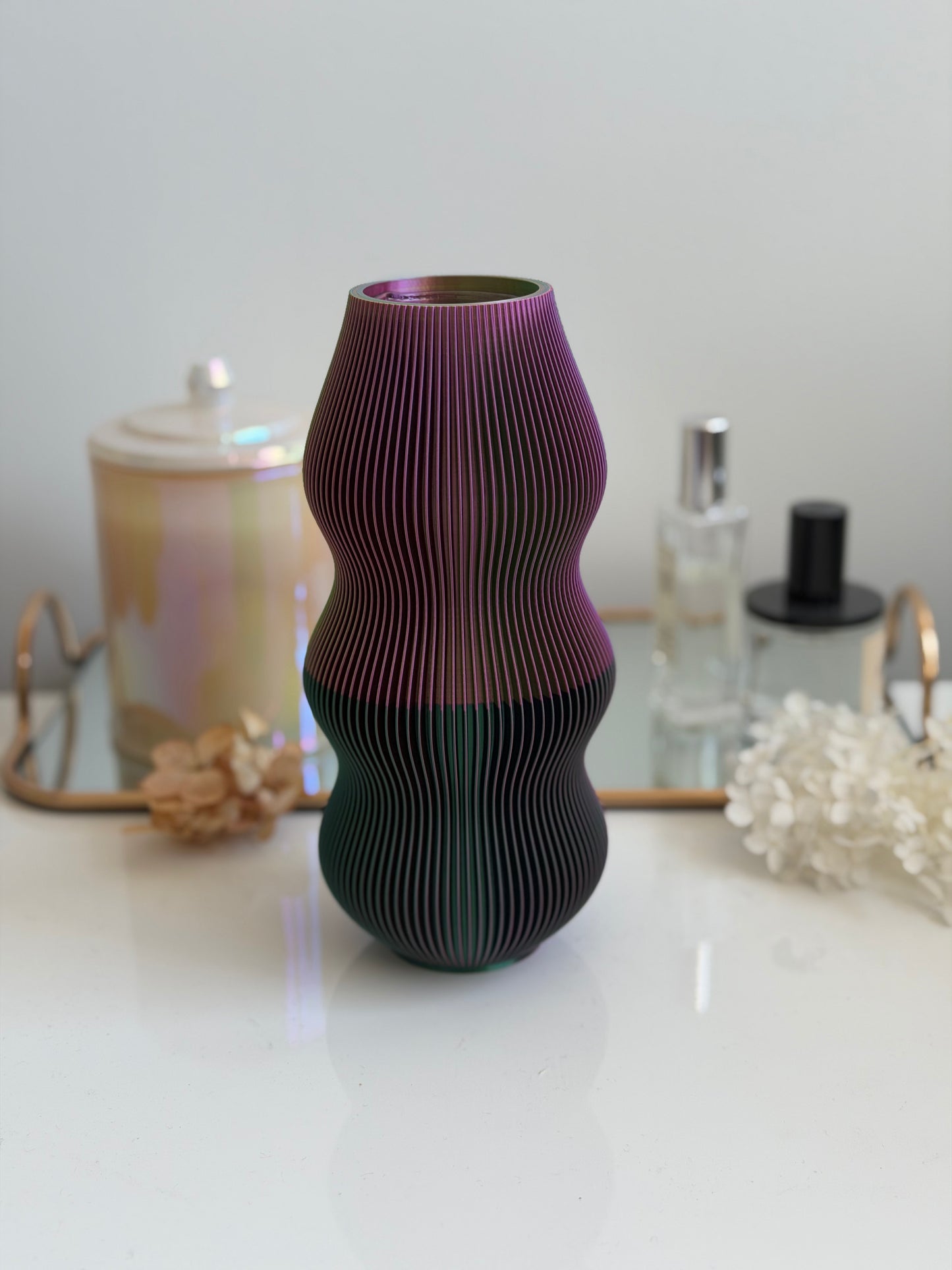 dango vase - blue/green/purple (multi-layer)