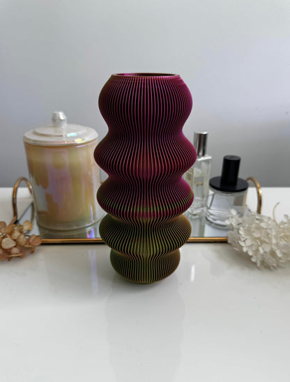 zippa vase - green/pink & green/pink/yellow (multi-layer)